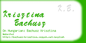 krisztina bachusz business card